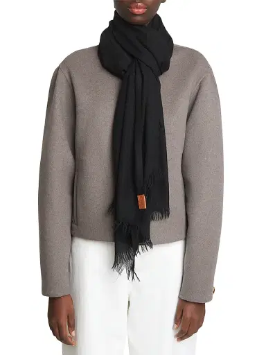 Loewe Women's Cashmere Scarf - Black | Thumbnail 2 Loewe Women's Cashmere Scarf - Black | Thumbnail 2
