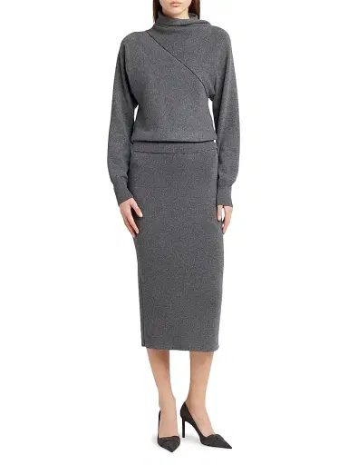 TOM FORD Women's Eva 85MM Suede Pumps - Dark Grey | Thumbnail 2