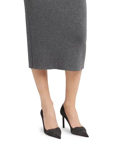 TOM FORD Women's Eva 85MM Suede Pumps - Dark Grey | Thumbnail 3