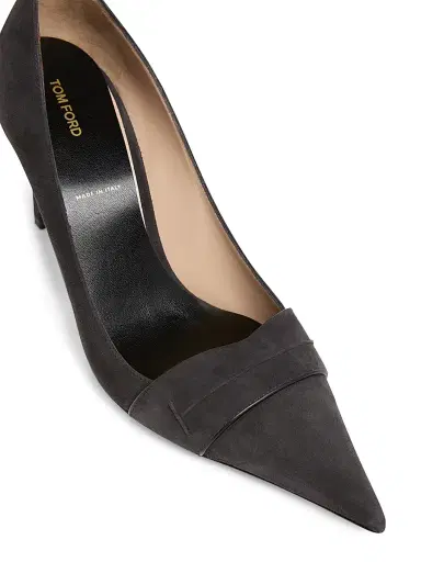 TOM FORD Women's Eva 85MM Suede Pumps - Dark Grey | Thumbnail 5