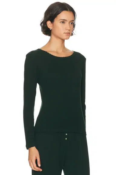 LESET Pointelle Slim Fit Long Sleeve Top | Thumbnail 2