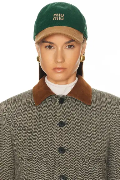 Miu Miu Drill Washed Bicolore Hat | Thumbnail 2 Miu Miu Drill Washed Bicolore Hat | Thumbnail 2
