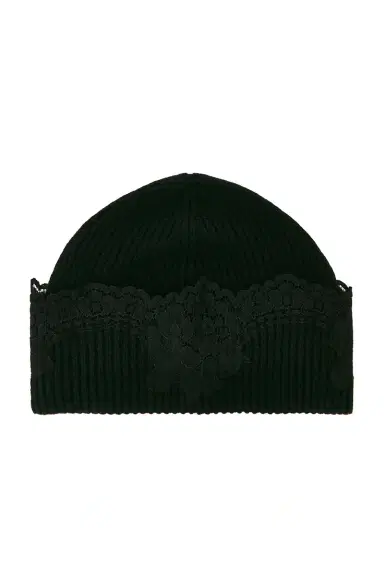 Valentino Garavani V Logo Cashmere Lace Beanie | Thumbnail 1 Valentino Garavani V Logo Cashmere Lace Beanie | Thumbnail 1