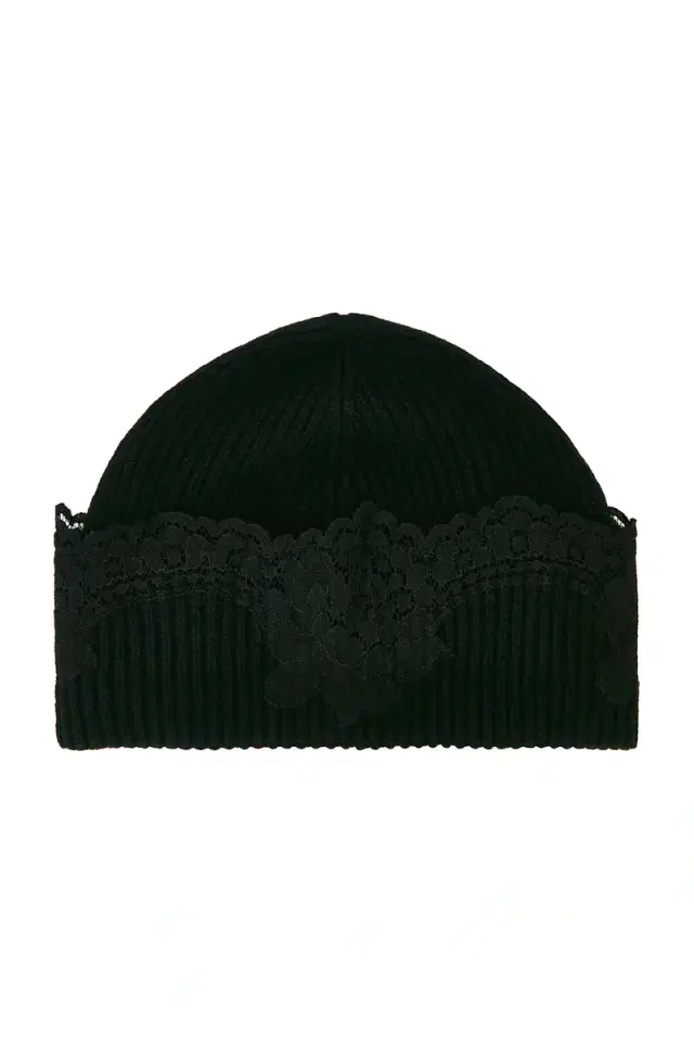 Valentino Garavani V Logo Cashmere Lace Beanie