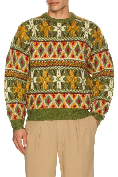 Beams Plus Crew Fair Isle Pattern 3G Sweater | Thumbnail 3