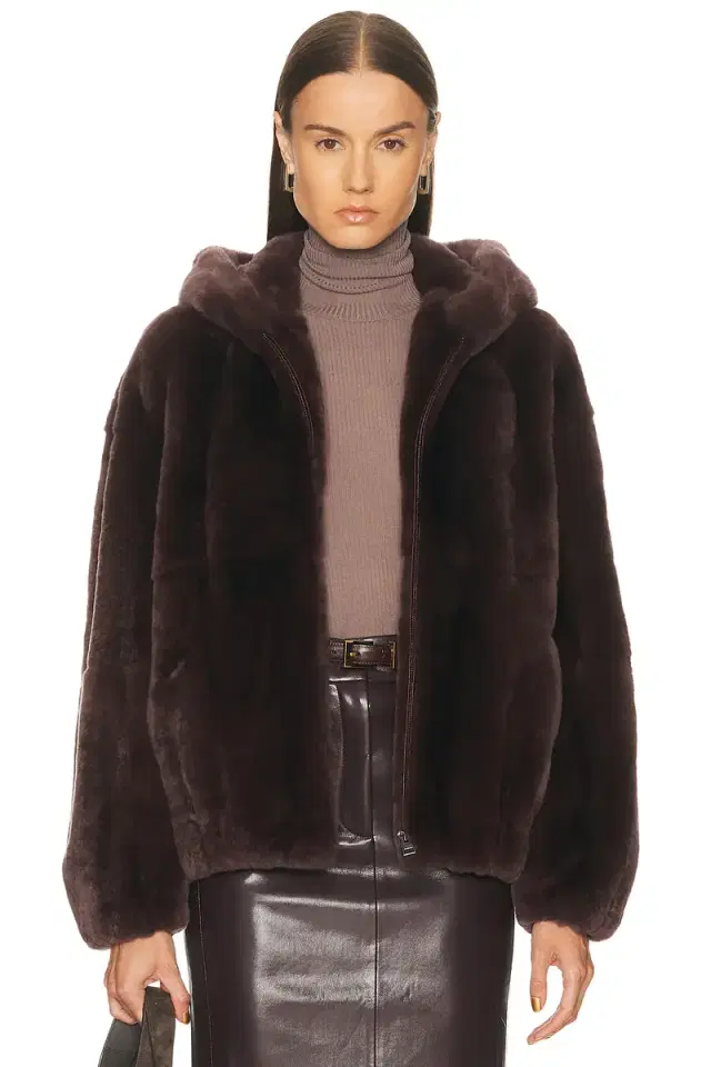 Yves Salomon Hooded Reversible Jacket