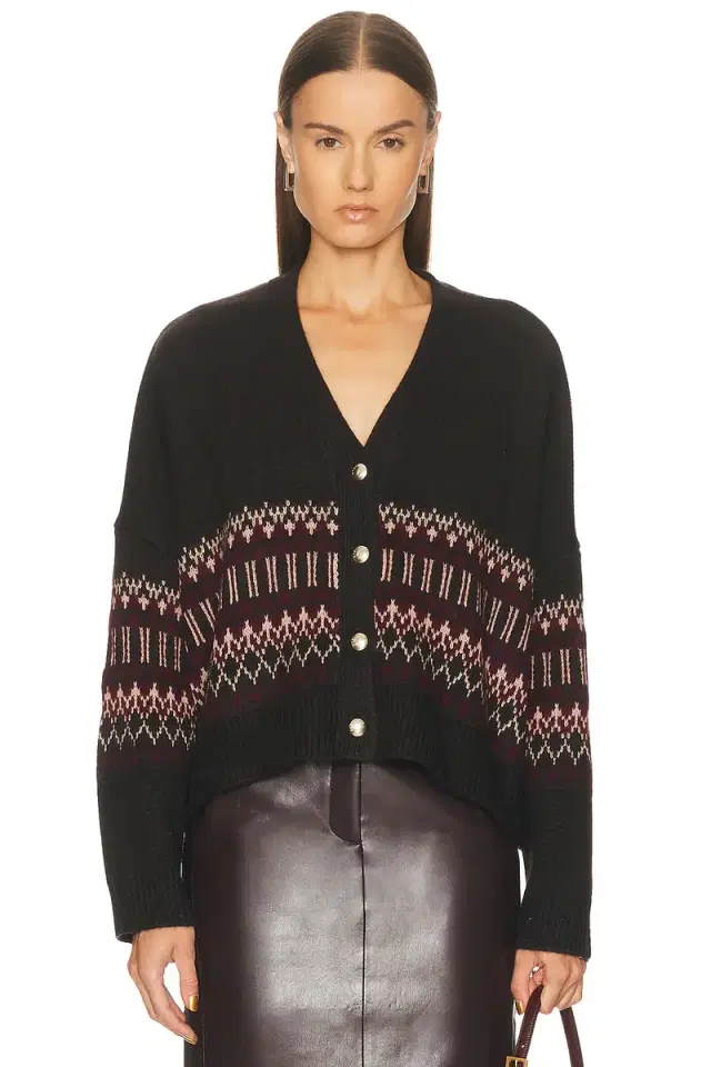 SABLYN Elliot B Boxy Cropped Fairisle Cardigan