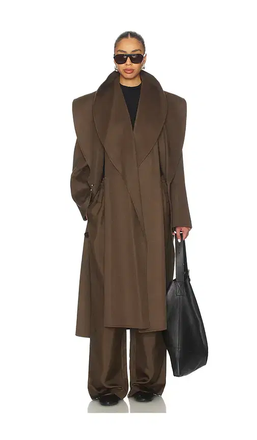 Double-Faced Wool Scarf Coat