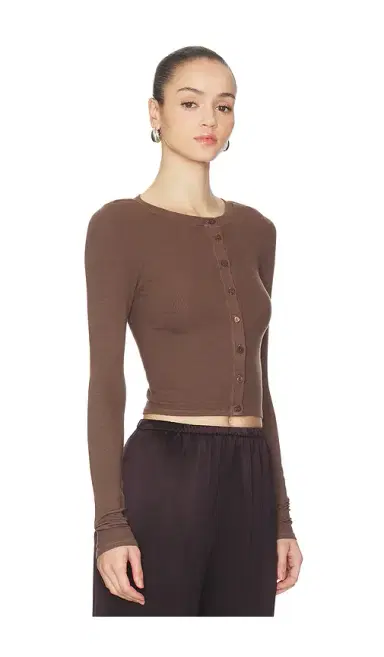 ENZA COSTA Silk Rib Essential Cardigan | Thumbnail 2