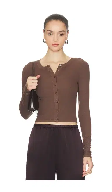 ENZA COSTA Silk Rib Essential Cardigan | Thumbnail 1