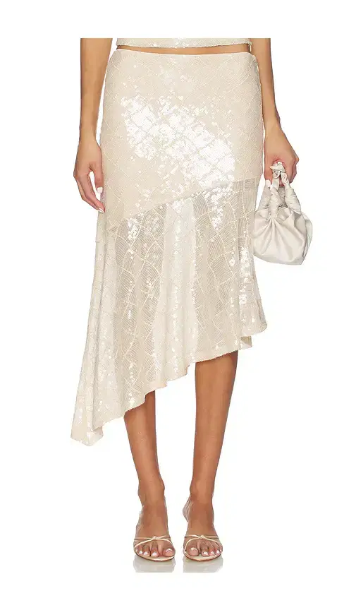 Eris Sequin Flounce Midi Skirt