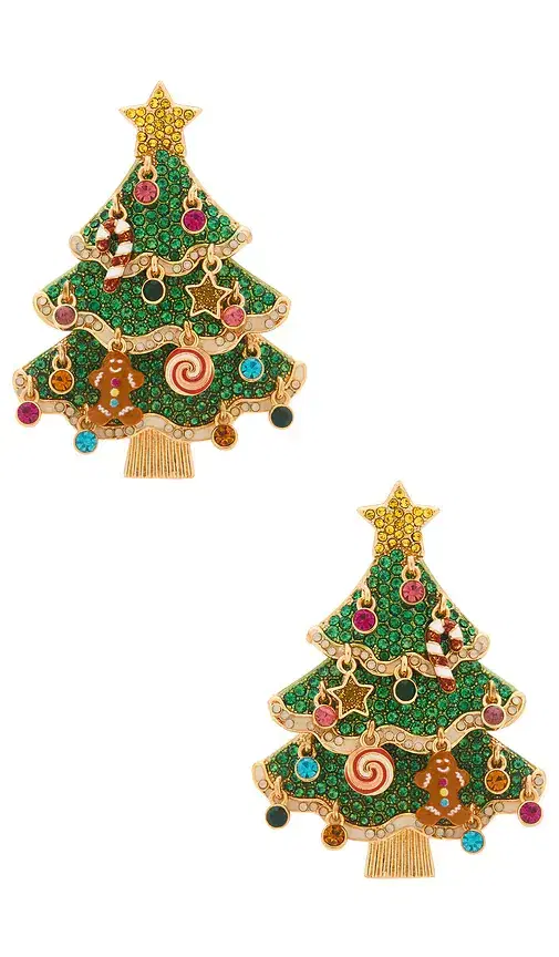 BaubleBar Christmas Tree Statement Earrings