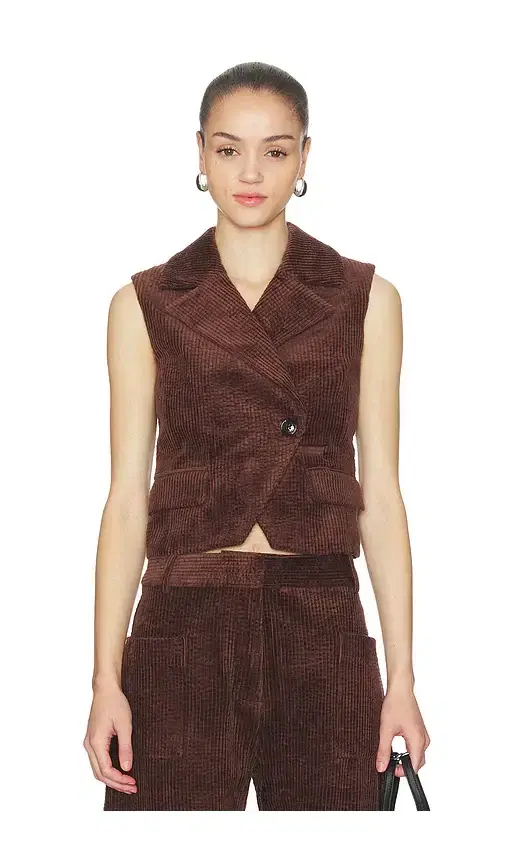 Ganni Seersucker Corduroy Vest