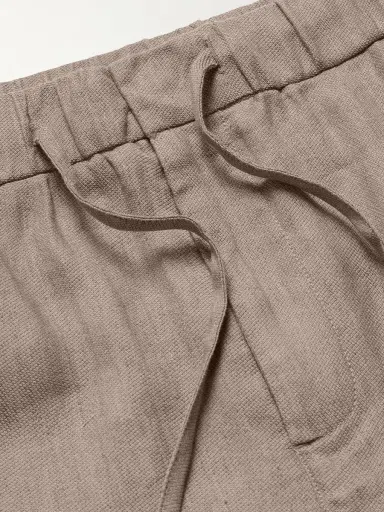 Frescobol Carioca Oscar Straight-Leg Linen and Cotton-Blend Drawstring Trousers - Men | Thumbnail 6