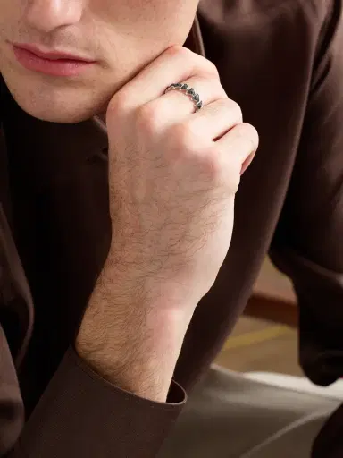David Yurman Armory Sterling Silver Diamond Ring - Men | Thumbnail 2