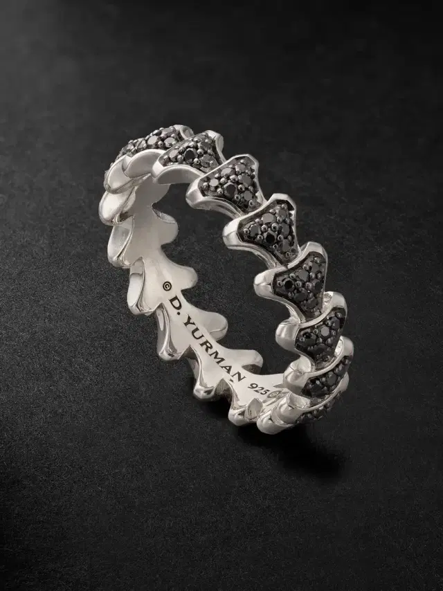 David Yurman Armory Sterling Silver Diamond Ring - Men