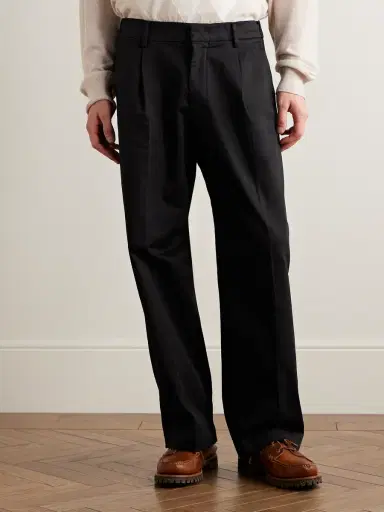 NN07 Kay 1420 Wide-Leg Pleated Organic Cotton-Blend Twill Trousers - Men | Thumbnail 3 NN07 Kay 1420 Wide-Leg Pleated Organic Cotton-Blend Twill Trousers - Men | Thumbnail 3
