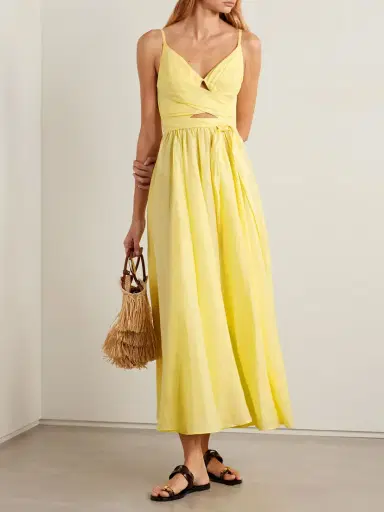 Zimmermann Awaken Gathered Linen Midi Dress | Thumbnail 2 Zimmermann Awaken Gathered Linen Midi Dress | Thumbnail 2
