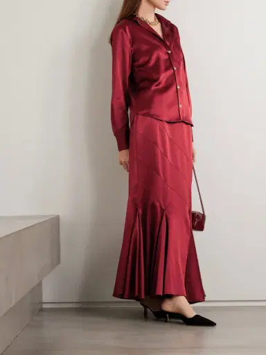 VIOLANTE NESSI Violi Button-embellished Satin Shirt | Thumbnail 2 VIOLANTE NESSI Violi Button-embellished Satin Shirt | Thumbnail 2