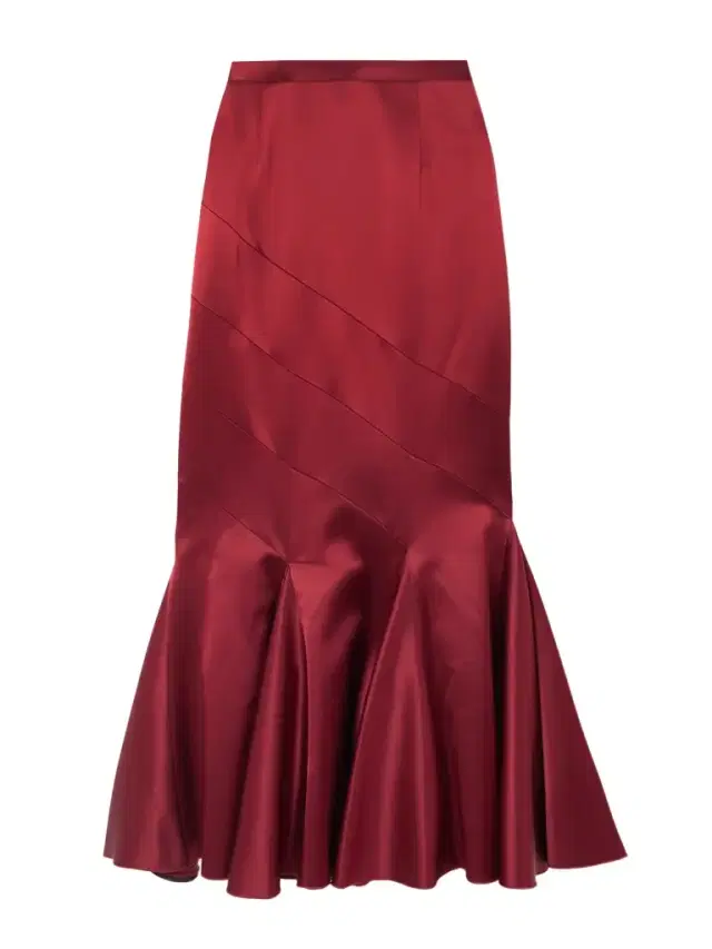 Gentileschi Pleated Paneled Satin Maxi Skirt