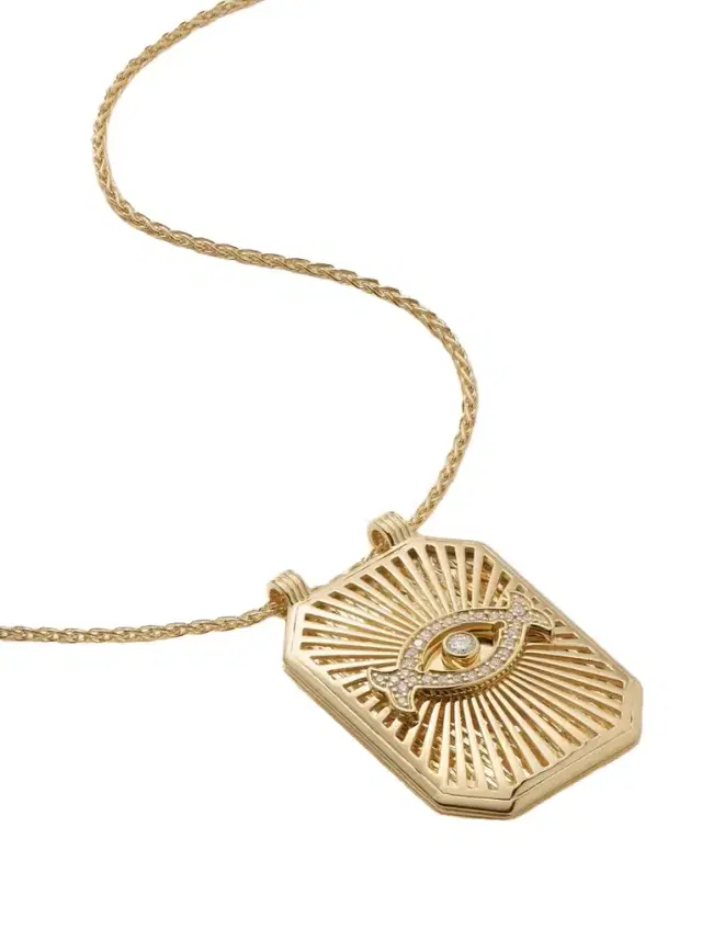Marie Lichtenberg Eye Scapular 18-karat Gold Diamond Necklace