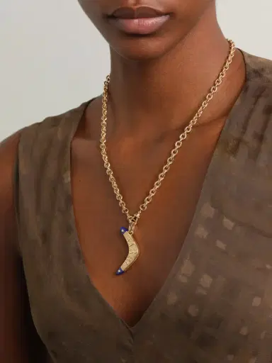 Marie Lichtenberg Karma 18-karat Gold Lapis Lazuli Necklace | Thumbnail 2