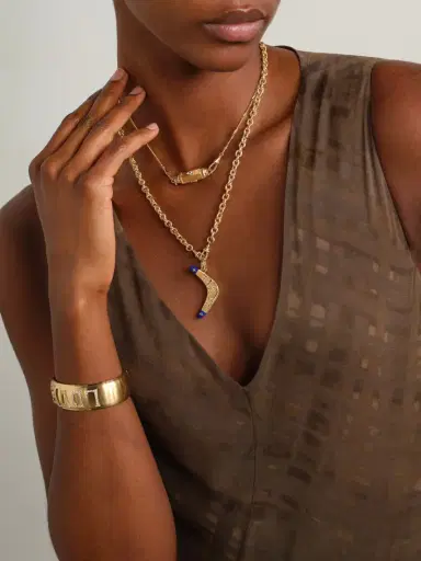 Marie Lichtenberg Karma 18-karat Gold Lapis Lazuli Necklace | Thumbnail 5
