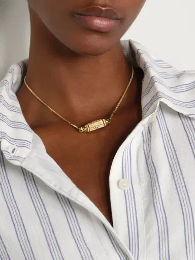 Marie Lichtenberg Evil Eye Baby Locket 18-karat Gold, Enamel And Sapphire Necklace | Thumbnail 2 Marie Lichtenberg Evil Eye Baby Locket 18-karat Gold, Enamel And Sapphire Necklace | Thumbnail 2
