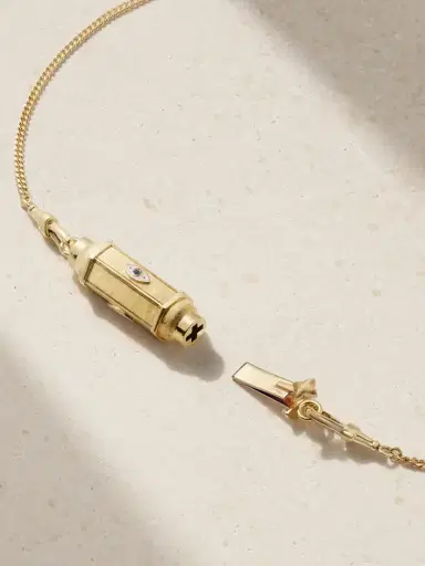 Marie Lichtenberg Evil Eye Baby Locket 18-karat Gold, Enamel And Sapphire Necklace | Thumbnail 3 Marie Lichtenberg Evil Eye Baby Locket 18-karat Gold, Enamel And Sapphire Necklace | Thumbnail 3