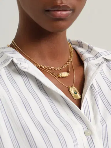 Marie Lichtenberg Evil Eye Baby Locket 18-karat Gold, Enamel And Sapphire Necklace | Thumbnail 5 Marie Lichtenberg Evil Eye Baby Locket 18-karat Gold, Enamel And Sapphire Necklace | Thumbnail 5