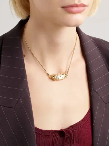 Marie Lichtenberg Milky Way Gourmette 18-karat Gold, Rhodium, Ruby And Diamond Necklace | Thumbnail 2 Marie Lichtenberg Milky Way Gourmette 18-karat Gold, Rhodium, Ruby And Diamond Necklace | Thumbnail 2