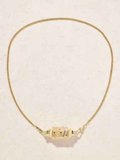 Marie Lichtenberg Milky Way Gourmette 18-karat Gold, Rhodium, Ruby And Diamond Necklace | Thumbnail 4 Marie Lichtenberg Milky Way Gourmette 18-karat Gold, Rhodium, Ruby And Diamond Necklace | Thumbnail 4