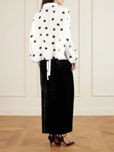 BERNADETTE Maxine Polka-dot Crepe De Chine Shirt | Thumbnail 4