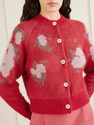 BERNADETTE Amelia Floral-jacquard Mohair-blend Cardigan | Thumbnail 3 BERNADETTE Amelia Floral-jacquard Mohair-blend Cardigan | Thumbnail 3