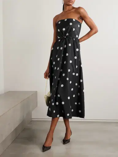 BERNADETTE Bodette Strapless Bow-detailed Polka-dot Taffeta Gown | Thumbnail 2 BERNADETTE Bodette Strapless Bow-detailed Polka-dot Taffeta Gown | Thumbnail 2
