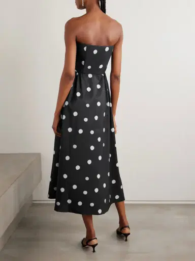 BERNADETTE Bodette Strapless Bow-detailed Polka-dot Taffeta Gown | Thumbnail 3 BERNADETTE Bodette Strapless Bow-detailed Polka-dot Taffeta Gown | Thumbnail 3