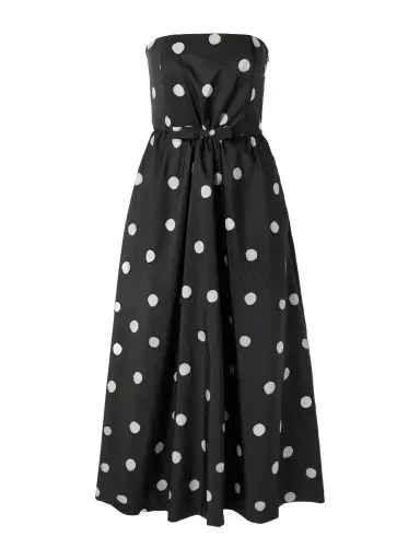 BERNADETTE Bodette Strapless Bow-detailed Polka-dot Taffeta Gown | Thumbnail 1 BERNADETTE Bodette Strapless Bow-detailed Polka-dot Taffeta Gown | Thumbnail 1