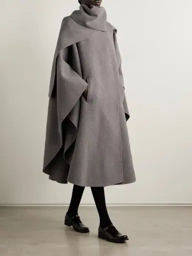 The Row Justino Scarf-detailed Cape-effect Wool Coat | Thumbnail 2