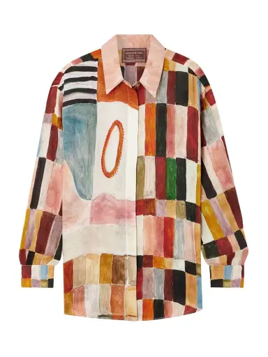 ALÉMAIS + Lrnce Majorelle Printed Linen And Silk-blend Shirt | Thumbnail 1