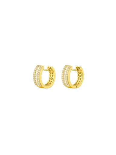 Wish Fine Jewelry 1.10ct Diamond 18K Gold Huggie Hoop Earrings | Thumbnail 2