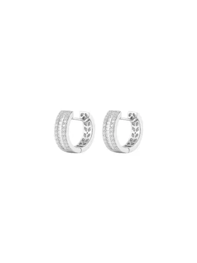 Wish Fine Jewelry 1.10ct Diamond 18K Gold Huggie Hoop Earrings | Thumbnail 1