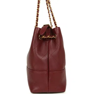 Chanel Chanel Small Coco Hobo Bag Burgundy Calfskin Antique Gold Hardware | Thumbnail 3