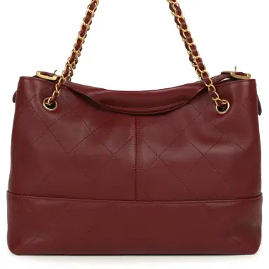 Chanel Chanel Small Coco Hobo Bag Burgundy Calfskin Antique Gold Hardware | Thumbnail 4