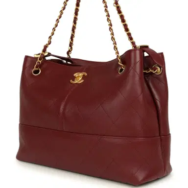 Chanel Chanel Small Coco Hobo Bag Burgundy Calfskin Antique Gold Hardware | Thumbnail 5