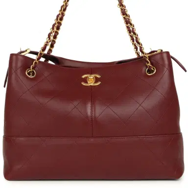 Chanel Chanel Small Coco Hobo Bag Burgundy Calfskin Antique Gold Hardware | Thumbnail 1