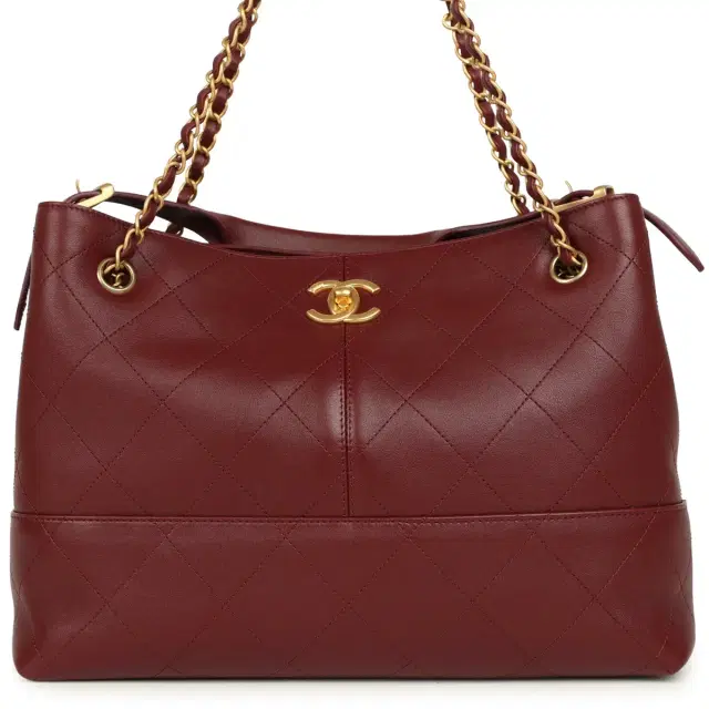 Chanel Chanel Small Coco Hobo Bag Burgundy Calfskin Antique Gold Hardware