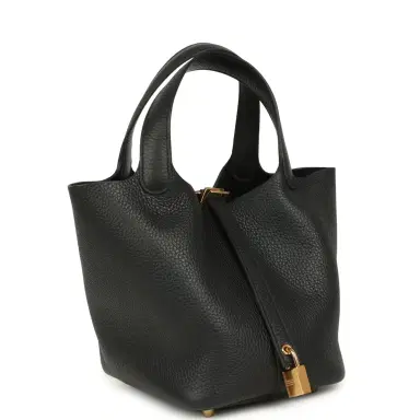 HERMÈS Hermes Picotin Lock 18 Black Clemence Gold Hardware | Thumbnail 2