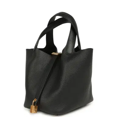 HERMÈS Hermes Picotin Lock 18 Black Clemence Gold Hardware | Thumbnail 3