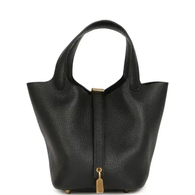 HERMÈS Hermes Picotin Lock 18 Black Clemence Gold Hardware | Thumbnail 1