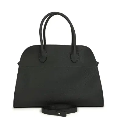 The Row The Row Soft Margaux 12 Bag Black Calfskin Silver Hardware | Thumbnail 1 The Row The Row Soft Margaux 12 Bag Black Calfskin Silver Hardware | Thumbnail 1